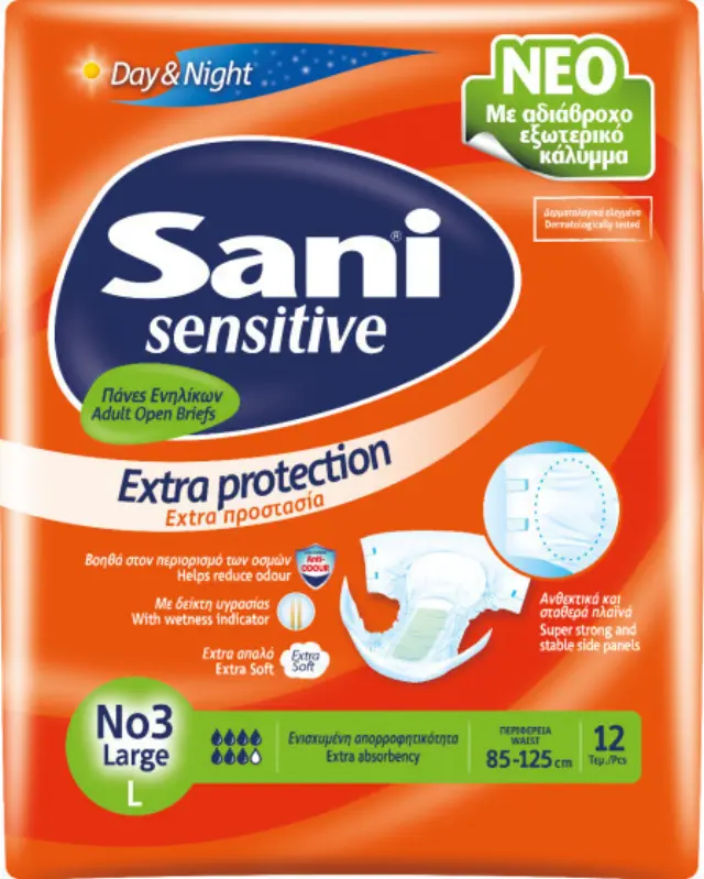 Sani Sensitive Extra Protection Πάνες Ακράτειας No3 12τμχ