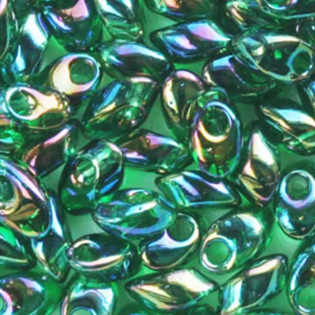 Χάντρα Miyuki Long Magatama 4x7mm - LMA-179 - Transparent Green Luster ~10gr