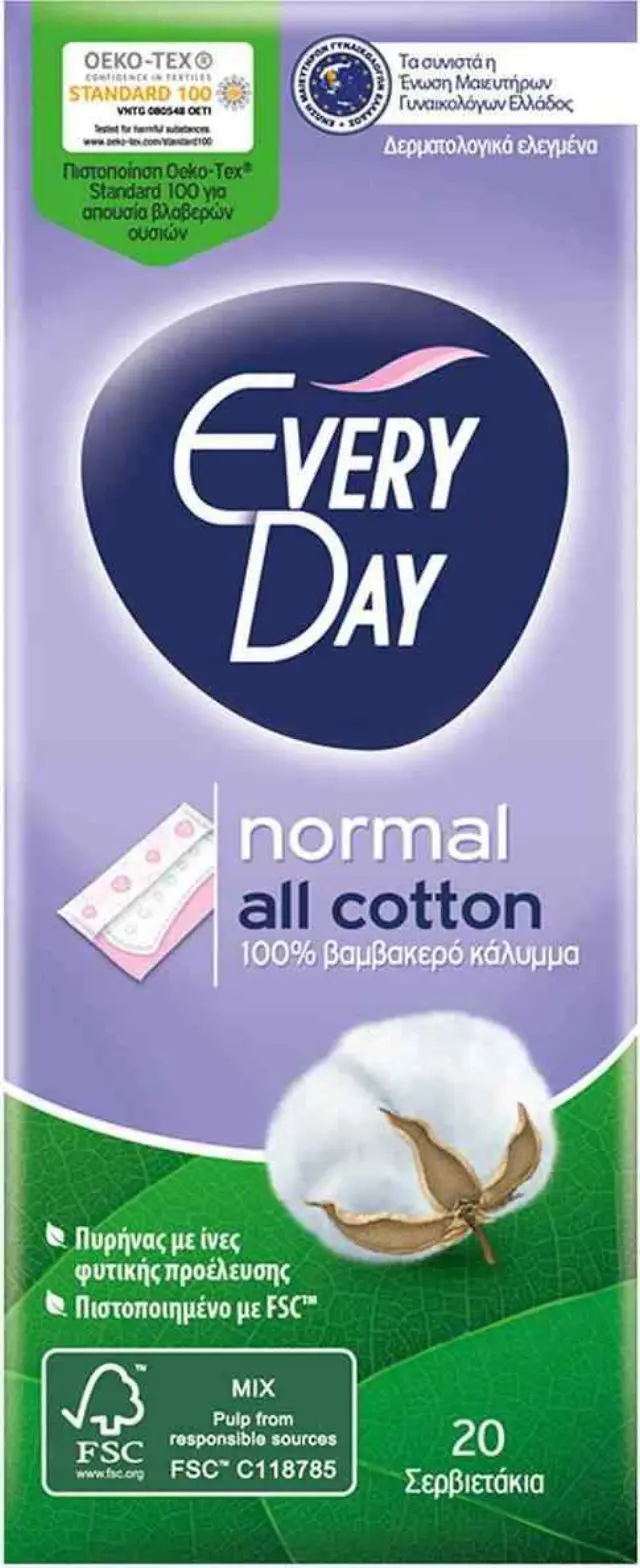 Every Day All Cotton Anatomic Σερβιετάκια Ημερήσια 20τμχ