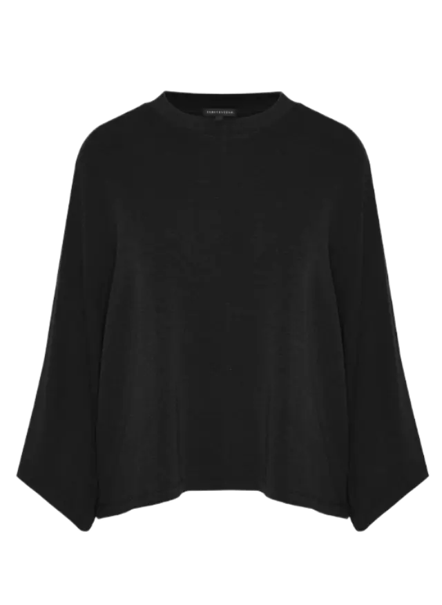 FunkyBuddha γυναικεία cropped μπλούζα με φαρδιά μανίκια FBL014-104-17-1
