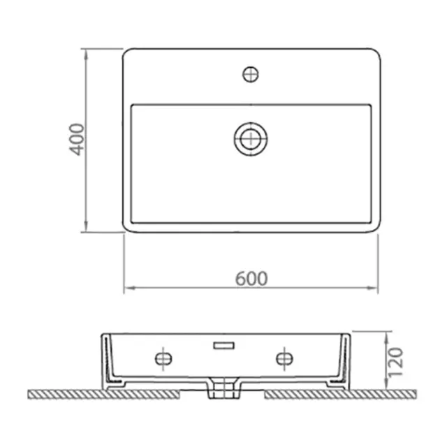 Νιπτήρας αναρτώμενος CONTOUR 61060 KARAG 60x40x12cm 2