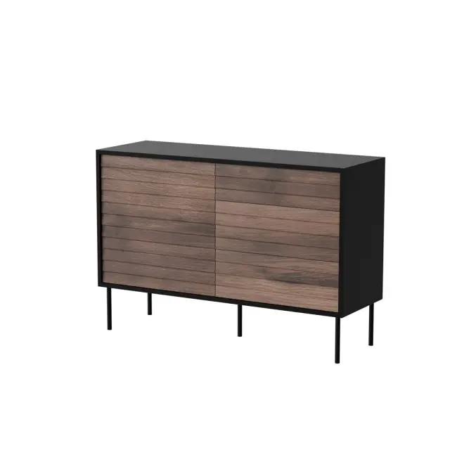 Cama CORTINA 1D3S chest of drawers 120x40x81 black/walnut