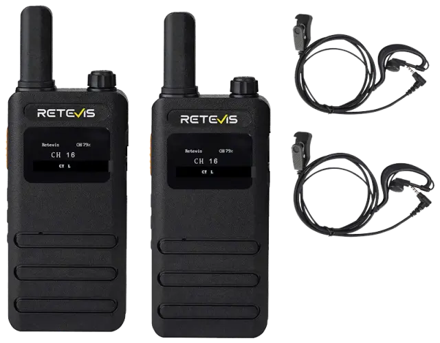Retevis B63S PMR16 Ασύρματος Πομποδέκτης +2x G-Hook earpiece C9239A Black