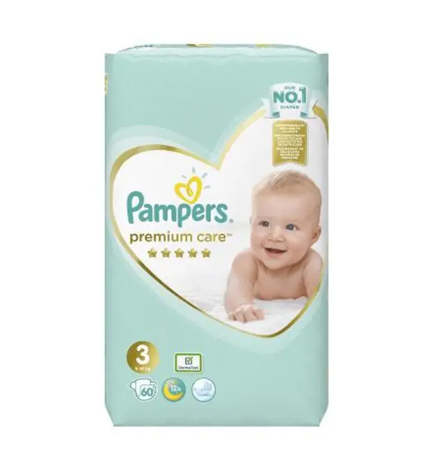 Pampers Πάνες με Αυτοκόλλητο Premium Care No. 3 για 6-10kg 60τμχ