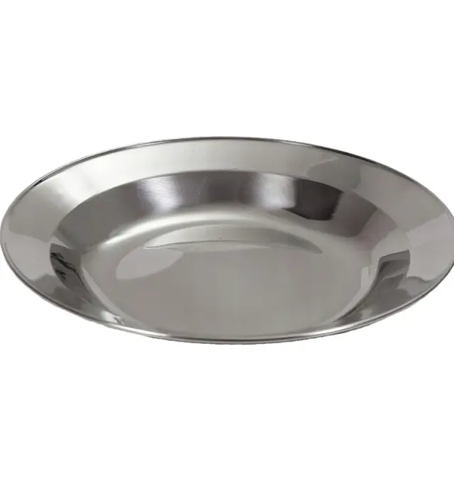 Mil-Tec Plate Deep Stainless Steel-Πιάτο Βαθύ από Ανοξείδωτο Ατσάλι - 02-Silver- Ασημί
