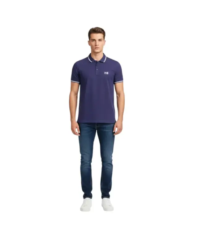 Cavalli Class - Ανδρική Μπλούζα Κοντομάνικη Polo Πικέ QXT64YKB002-04900 Μπλε Ναυτικό