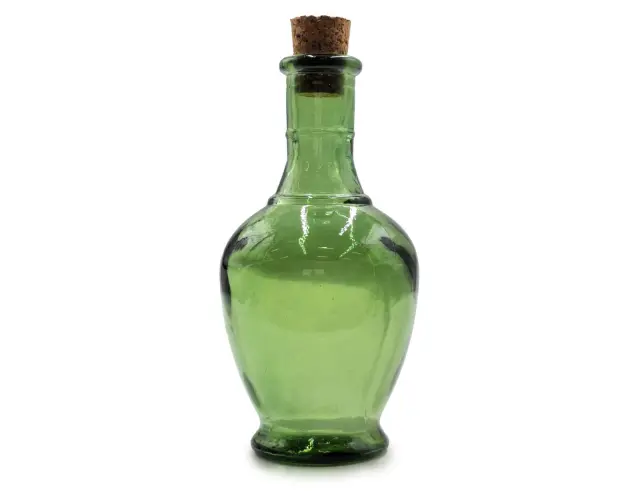 Διακοσμητικό Μπουκάλι με πώμα Glass Drops Andalucia (5620DB622) Aπό 100% ανακυκλωμένο γυαλί, Xωρητικότητας 250ml, Διαστάσεων Ø 8 x Υ 15 cm, Old Green 5620DB622 2
