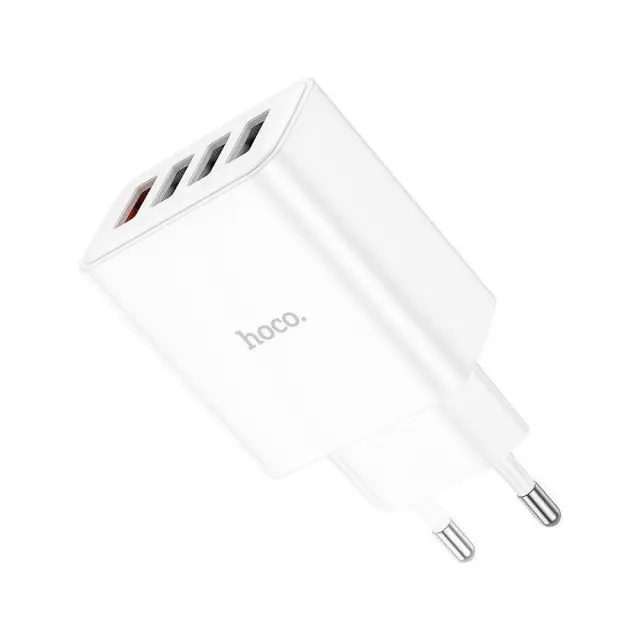 Hoco Φορτιστής Χωρίς Καλώδιο με 4 Θύρες USB-A 28.5W Quick Charge 3.0 Λευκός (C102A)