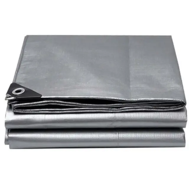 Grasher Αδιάβροχος μουσαμάς-τέντα με κρίκους 190gr/m² 5x8m Γκρί / 103965