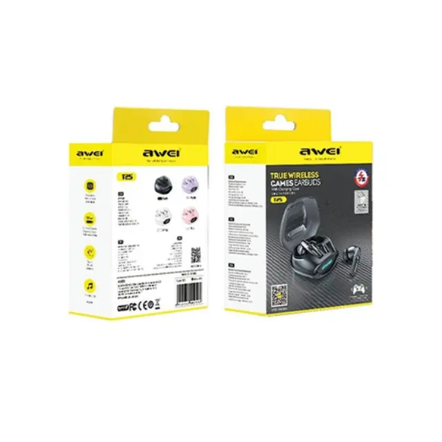 Awei T25 Tws In-ear Bluetooth Handsfree Ακουστικά με Θήκη Φόρτισης Μαύρα 3