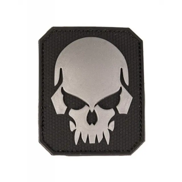 Mil-Tec Patch 3D Skull PVC Large Black-Σήμα Κρανίο Μαύρο - 01-Black-Μαύρο