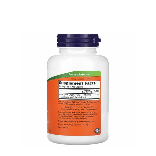 Now Foods Kelp 325mg Ιώδιο 250 φυτικές κάψουλες 2