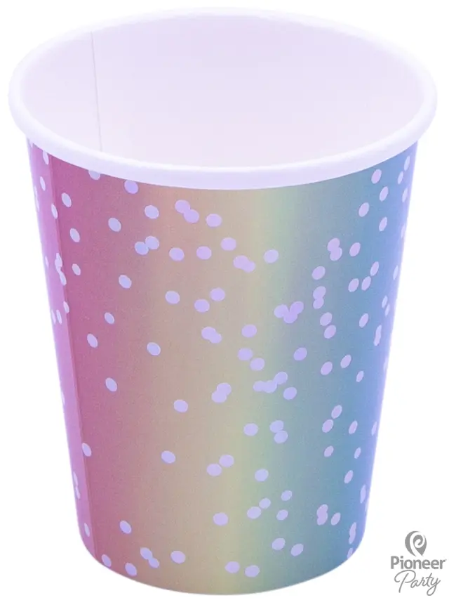 Ποτήρια Χάρτινα 250ml Rainbow Ombre /8 τεμ