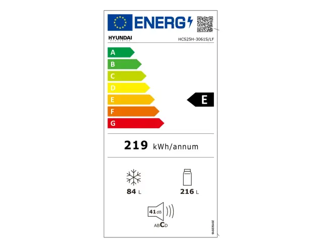 Ψυγειοκαταψύκτης Hyundai HCS25H-3061S/LF Less frost με Συνολική Χωρητικότητα 300 L, Ενεργειακή Κλάση E και Ύψος 185cm HCS25H-3061S/LF 3