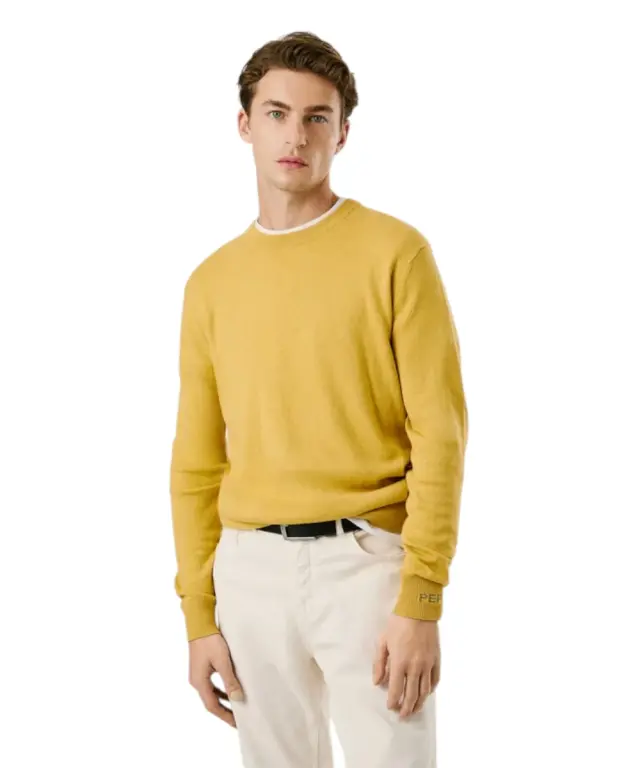 Pepe Jeans - Ανδρικό Πουλόβερ Βαμβακερό Andre Crew Neck PM7000013-088 Κίτρινο - XL