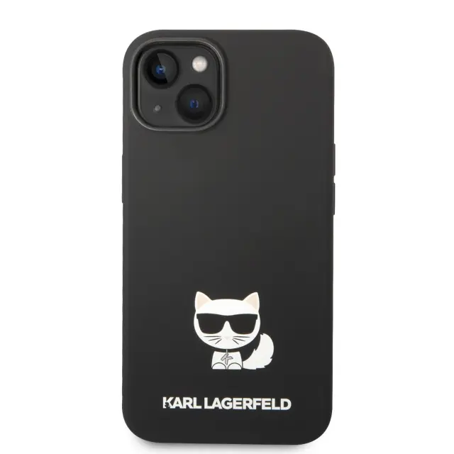Karl Lagerfeld Liquid Silicone Choupette Case for iPhone 14 Plus Black 2