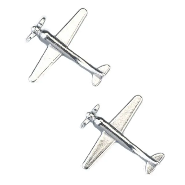 Μεταλλικό Διακοσμητικό Αεροπλανάκι 17x17mm - 2τεμ