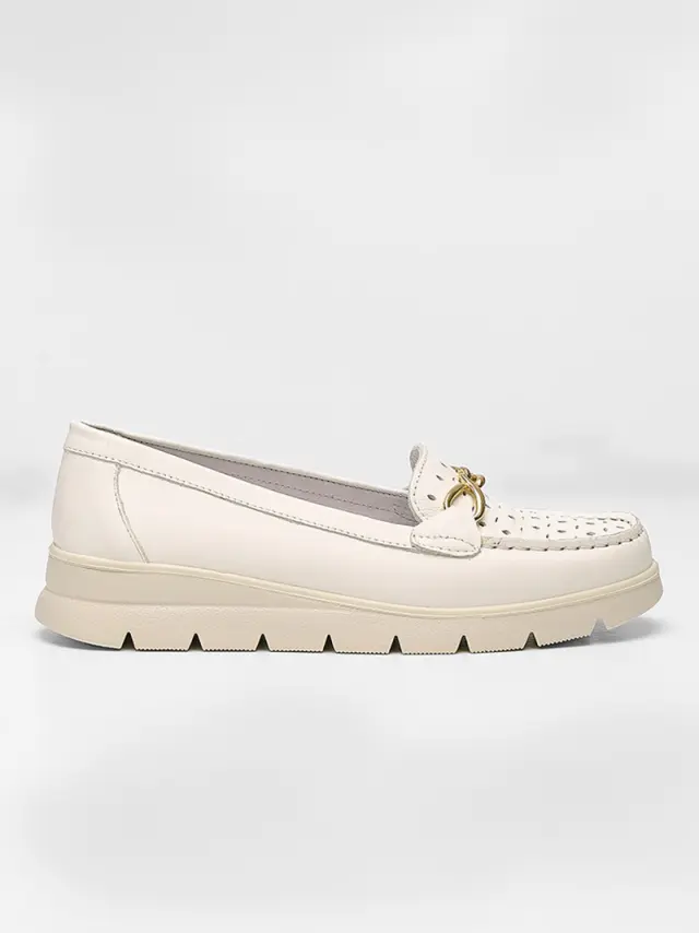 Imac Μοκασίνια-Loafers Γυναικείο δέρμα Άσπρο IMA/755110 BIANGO 3