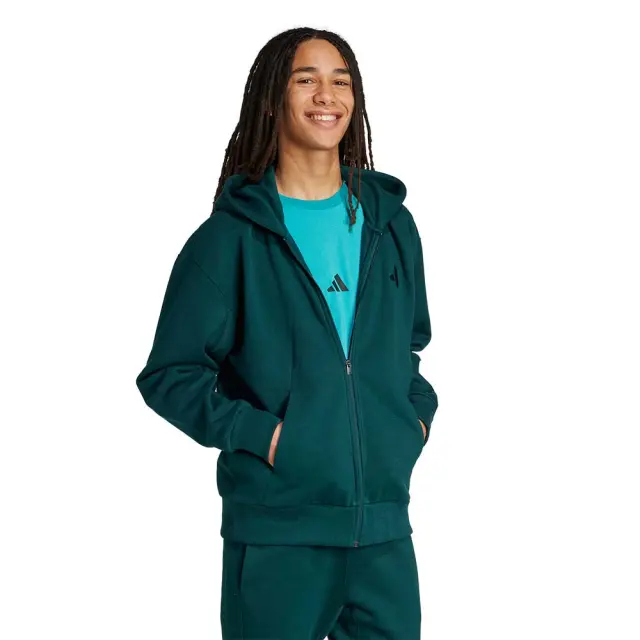adidas Sportswear Men's All SZN Fleece Full-Zip Hoodie Πράσινο Σκούρο JX5101 (adidas Sportswear) 3