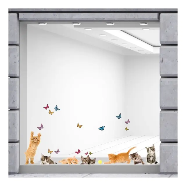 Αυτοκόλλητα Βινυλίου για Τζάμι Ango Cats 64001