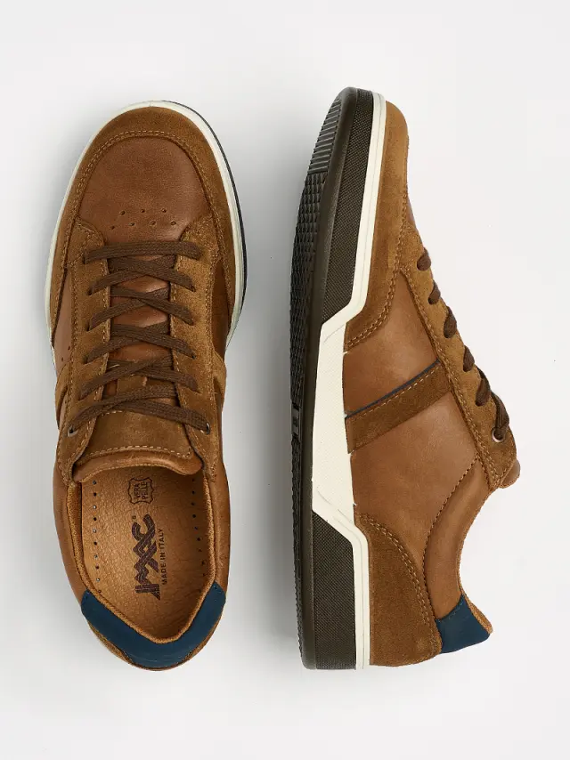 Imac Sneakers Ανδρικό δέρμα/δέρμα Nubuck Καφέ IMA/151920 MARRONE/BLU - 41 3