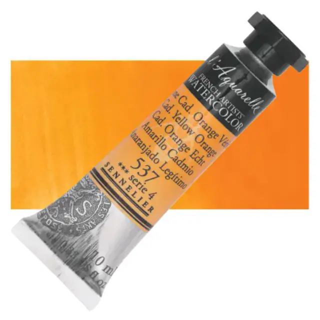 Χρώμα Ακουαρέλας Sennelier l Aquarelle Σωληνάριο 10ml - 537 Cadmium Yellow Orange