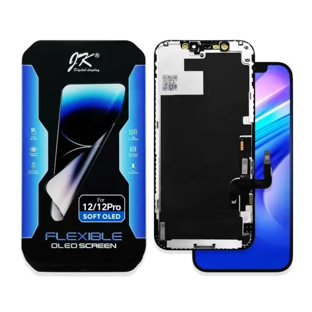 Οθόνη Και Μηχανισμός Αφής Soft Oled Για iPhone 12 / 12 Pro Μαύρο JK