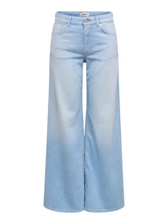 ONLY California Τζιν Καμπάνα Μεσαίας Μέσης Light Blue Denim 3