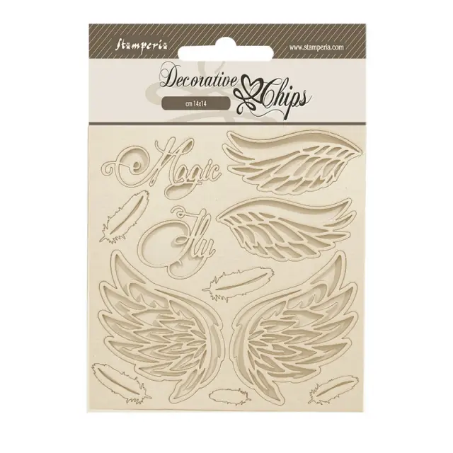 Chipboard Stamperia 14x14cm, Wonderland, Wings