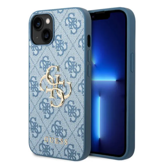 Guess Metal Logo Back Cover Πλαστικό Μπλέ (Apple iPhone 15 Plus)