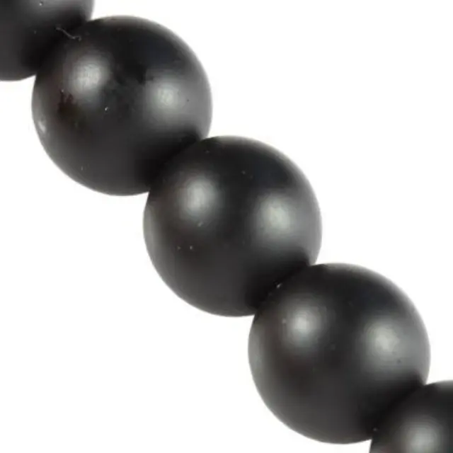 Χάντρα Γυάλινη Frosted - Ø12mm - Black ~66τεμ