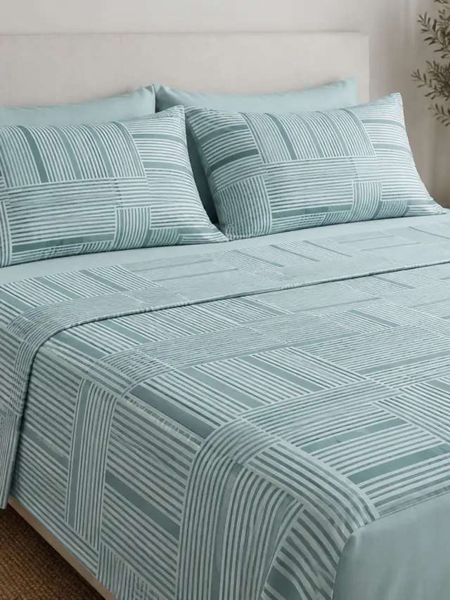 Παπλωματοθήκη Menta Εμπριμέ 600 Aqua Μονή (170x250) Sunshine