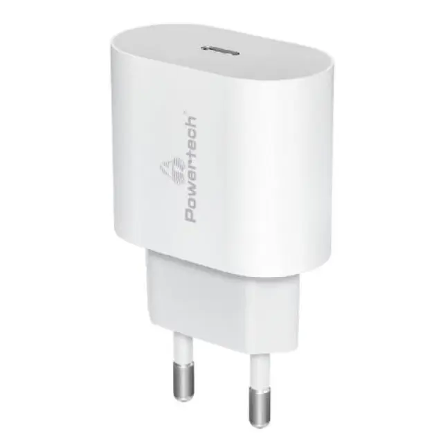 Φορτιστής πρίζας τοίχου Powertech PT-1150 usb-c 12w white