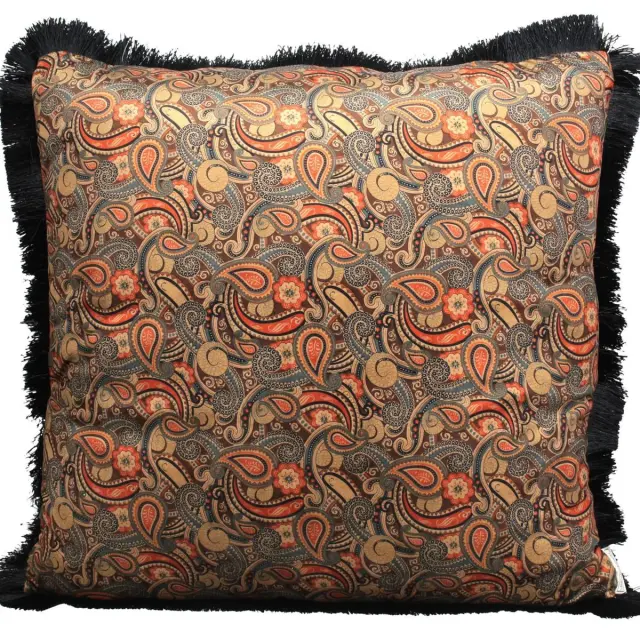 Μαξιλάρι Paisley Πορτοκαλί Βελούδο 60x60cm