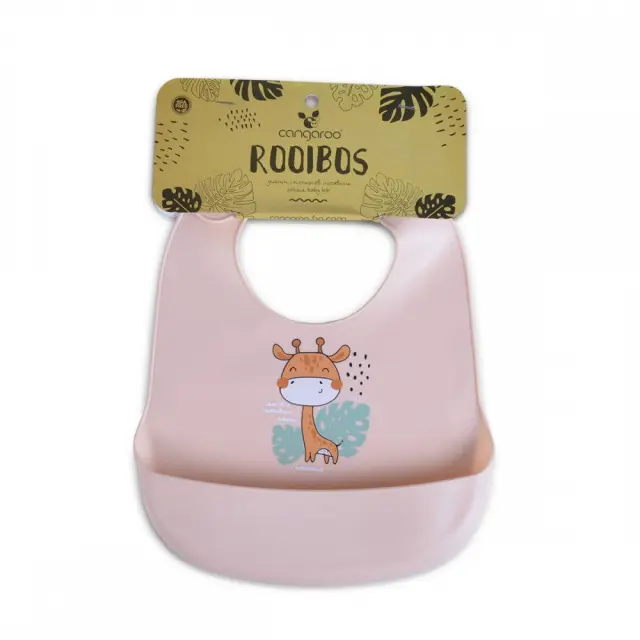Σαλιάρα Σιλικόνης με Τσέπη Rooibos Cangaroo Pink 3800146267629