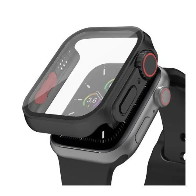 Θήκη PC με Tempered Glass Ahastyle WG115 Apple Watch 7/ 8/ 9 45mm Upgrade σε Ultra Μαύρο N66870