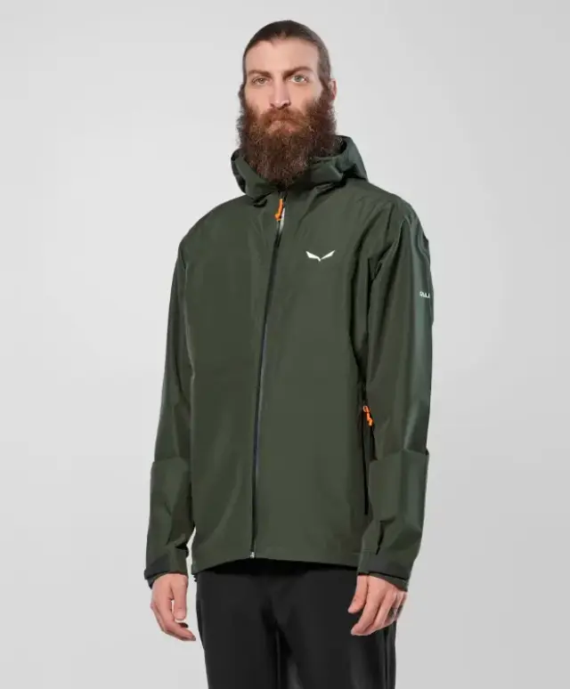 Salewa Puez Aqua 2.5L Powertex Jacket Dark Olive Αντρικό Αδιάβροχο 2
