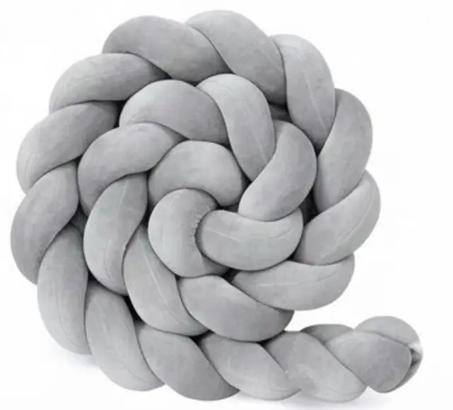 Βελούδινη Πλεξούδα Light Grey (200x15εκ.)- Supelkowelove