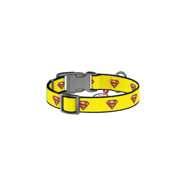 Wau Dog Περιλαίμιο με Smart ID & Πλαστικό Κούμπωμα Superman Yellow Κίτρινο - L 2