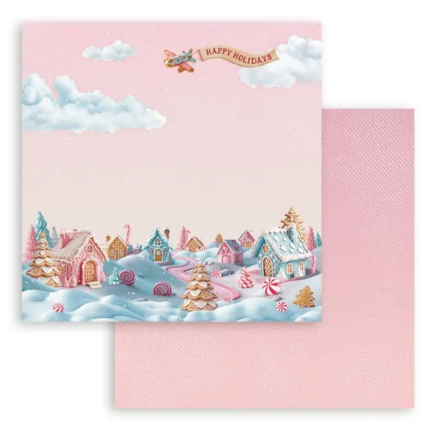Σετ 10 Χαρτιά Scrapbooking Stamperia Διπλής Όψης - Candy Christmas - 30x30cm 3