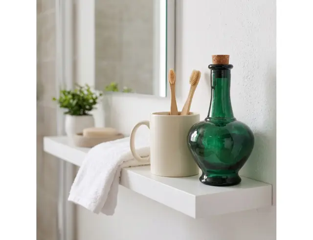 Διακοσμητικό Μπουκάλι με πώμα Glass Drops Navarra (5622DB734) Aπό 100% ανακυκλωμένο γυαλί, Xωρητικότητας 250ml, Διαστάσεων Ø 9 x Υ 15 cm, Albahaca 5622DB734