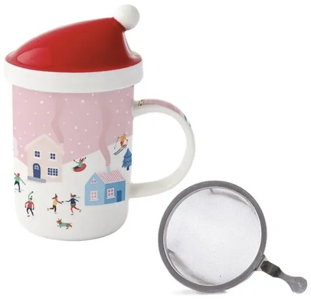 Easy Life Christmas Twist Κούπα Με Καπάκι & Σουρωτήρα 350ml