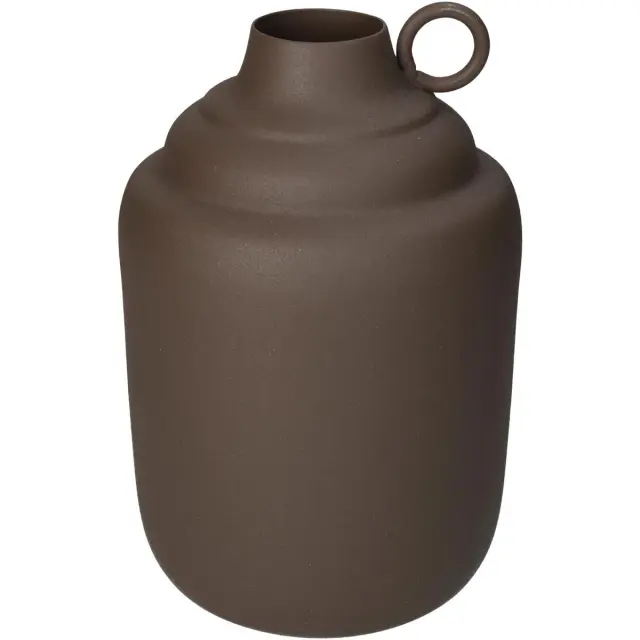 Βάζο Καφέ Μέταλλο 13x13x19.5cm