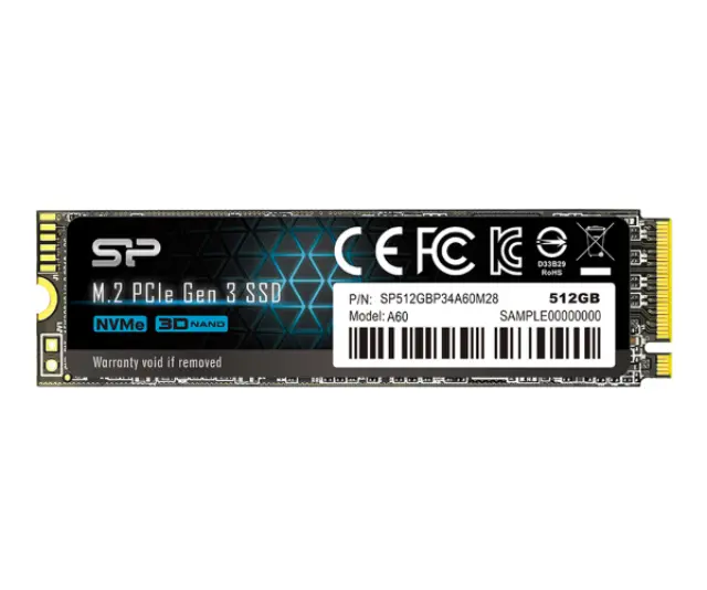 SILICON POWER SSD PCIe Gen3x4 P34A60 M.2 2280, 512GB, 2.200-1.600MB-s (A-C) 58154