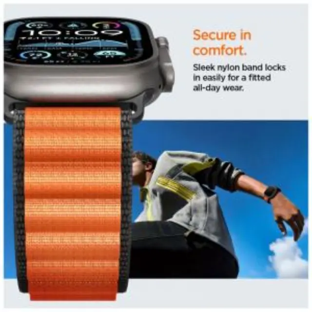 SPIGEN WBF1 BAND APPLE WATCH 8 / 9 / 10 / 11 / SE / ULTRA (44 / 45 / 46 / 49 MM) BLACK/ORANGE 3