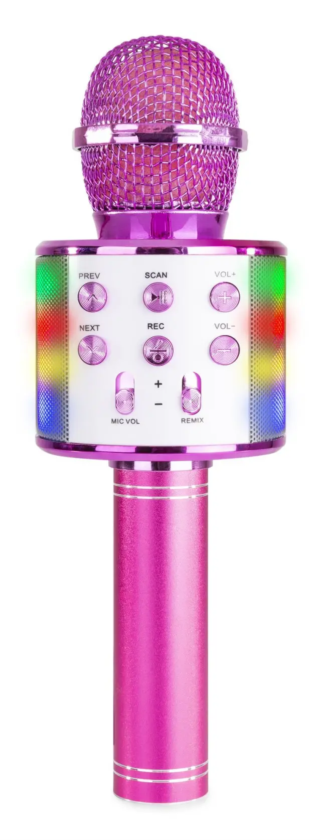 MAX KM15P ΜΙΚΡΟΦΩΝΟ ΚΑΡΑΟΚΕ ΜΕ ΗΧΕΙΟ BT- MP3 LED ΡΟΖ 3
