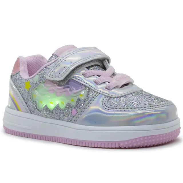 Sneakers Conguitos Ασημί με φωτάκια και glitter Cosh224057 - 34 2
