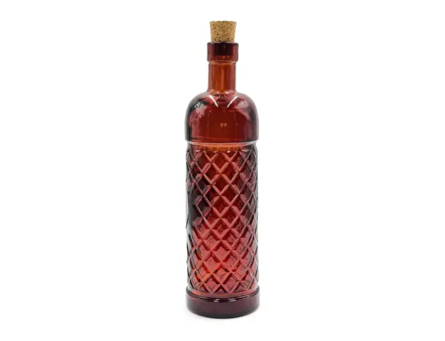 Διακοσμητικό Μπουκάλι με πώμα Glass Drops Anis (5047DB738) Aπό 100% ανακυκλωμένο γυαλί, Xωρητικότητας 500ml, Διαστάσεων Ø 7 x Υ 24 cm, Terracotta 5047DB738 2