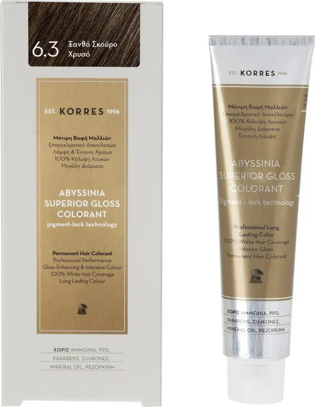 KORRES Abyssinia Superior Gloss Colorant Ξανθό Σκούρο Χρυσό 6.3 50ml