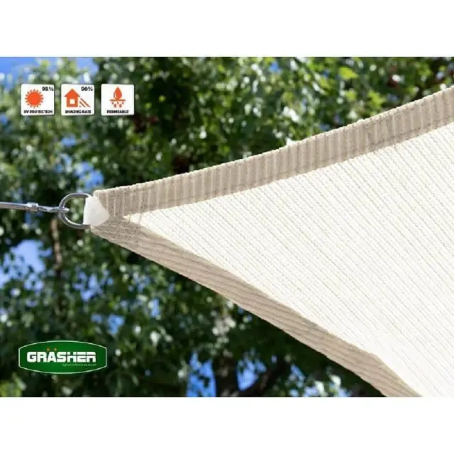 Grasher Ε220 Πανί σκίασης τετράγωνο με κρίκους 180gr/m² 3.6x3.6m Εκρού / 103421 3